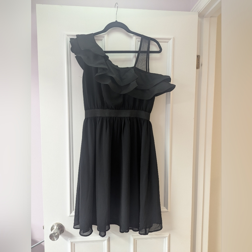 Black One-Shoulder Cocktail Sundress